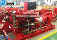 Red Color End Suction Diesel Powered Fire Pump Set Pressures To 225 PSI