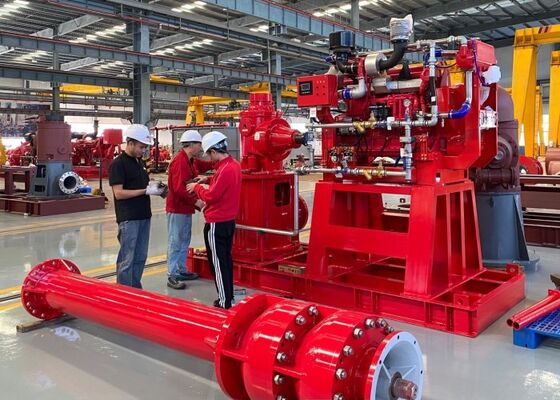 UL/FM 300GPM 1480/1760RPM 2-12 স্টেজ উল্লম্ব টারবাইন ফায়ার পাম্প NFPA20 সার্টিফাইড