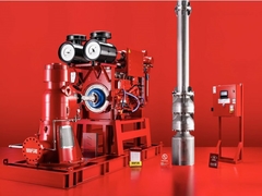 সেন্ট্রিফুগাল মোটর ড্রাইভ উল্লম্ব টারবাইন ফায়ার পাম্প নমনীয় ঢালাই লোহা কেসিং